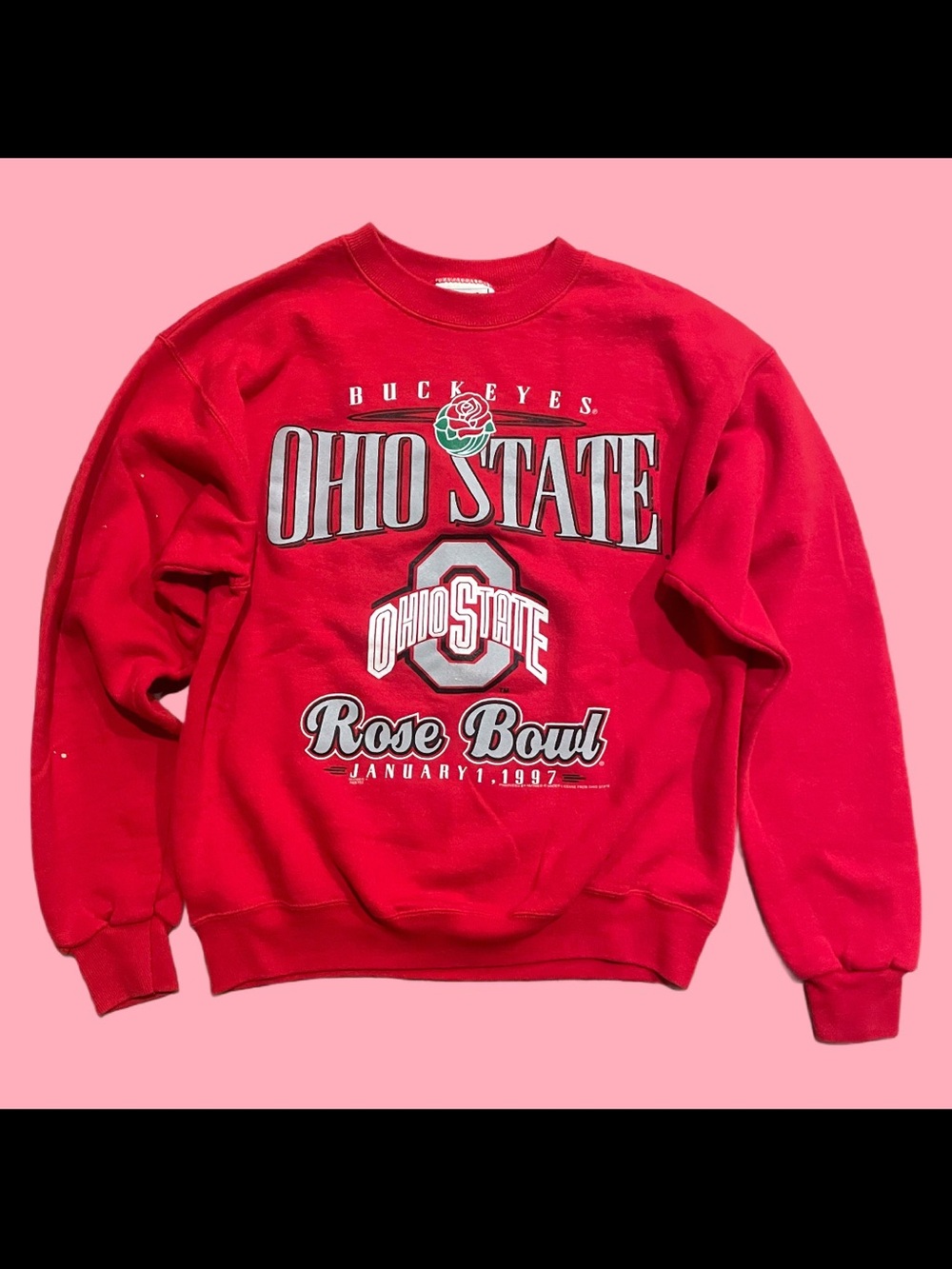 Lee Red Ohio State Buckeyes Rose Bowl Crewneck Sweatshirt